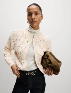 Cotton Blend Open Stitch Cropped Cardigan -Cyberjammies Store cotton blend open stitch cropped cardigan 15