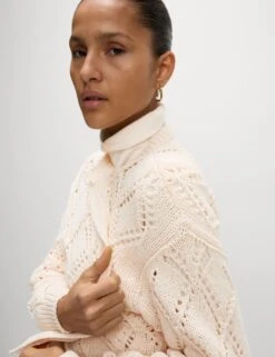 Cotton Blend Open Stitch Cropped Cardigan -Cyberjammies Store cotton blend open stitch cropped cardigan 17