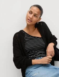 Cotton Blend Open Stitch Cropped Cardigan -Cyberjammies Store cotton blend open stitch cropped cardigan 9