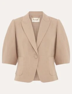 Cotton Blend Single Breasted Cropped Blazer 23 Cotton Blend Single Breasted Cropped Blazer -Cyberjammies Store cotton blend single breasted cropped blazer 11