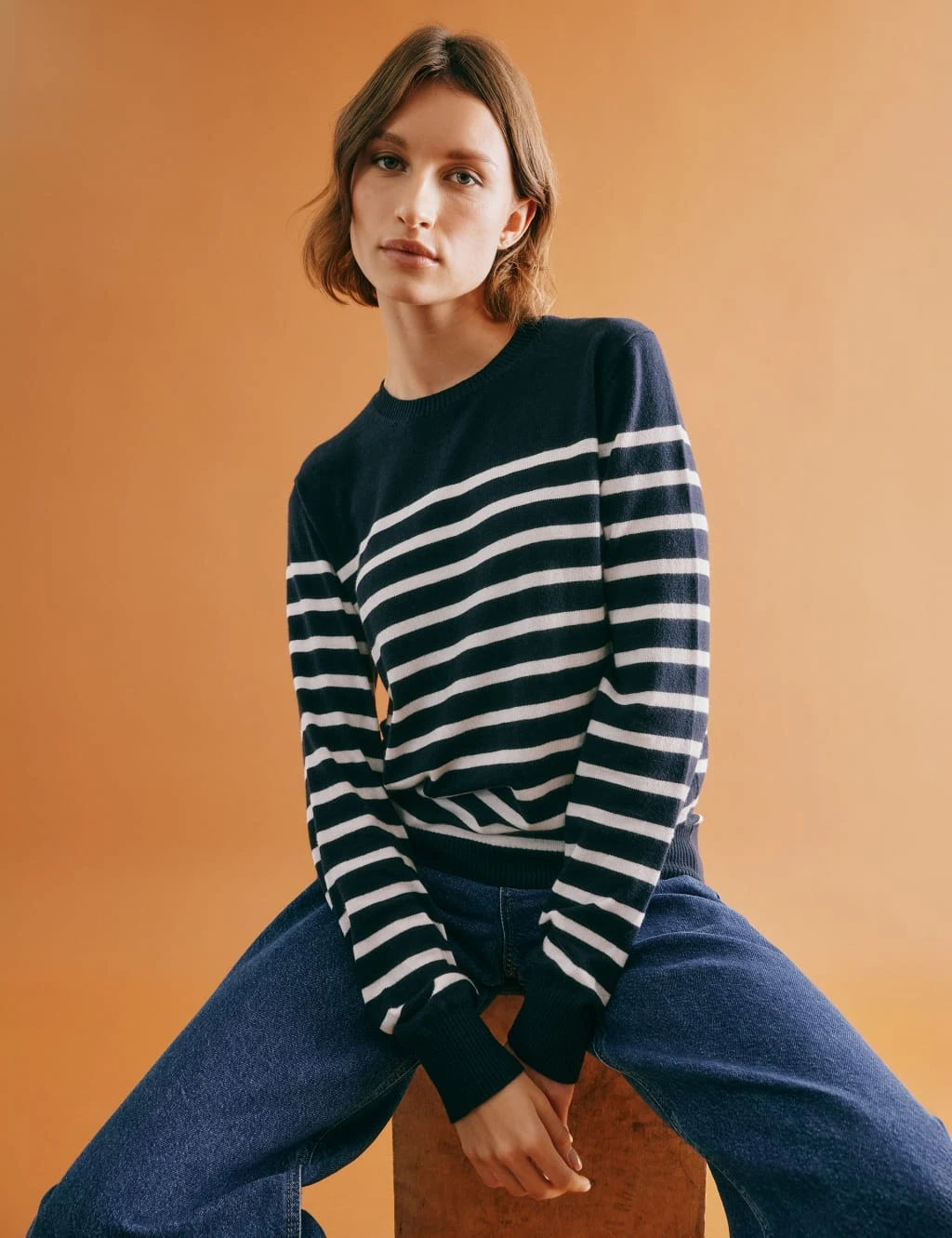 Cotton Blend Striped Jumper With Wool 10 Cotton Blend Striped Jumper With Wool - Image 10