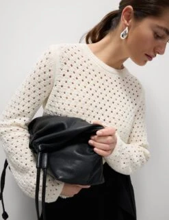 Cotton Blend Textured Crew Neck Fringe Jumper -Cyberjammies Store cotton blend textured crew neck fringe jumper 5