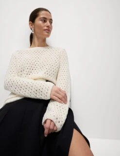 Cotton Blend Textured Crew Neck Fringe Jumper -Cyberjammies Store cotton blend textured crew neck fringe jumper 8