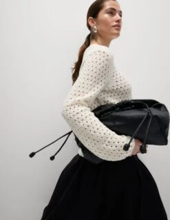 Cotton Blend Textured Crew Neck Fringe Jumper -Cyberjammies Store cotton blend textured crew neck fringe jumper 9