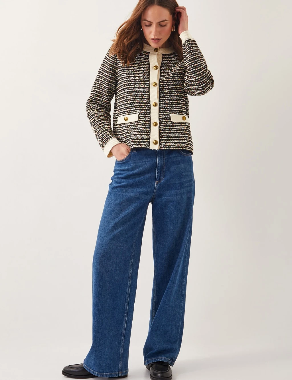 MONSOON Cotton Blend Textured Knitted Short Jacket 9 MONSOON Cotton Blend Textured Knitted Short Jacket - Image 9