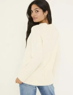 Cotton Blend V-Neck Bouclé Jumper 28 Cotton Blend V-Neck Bouclé Jumper -Cyberjammies Store cotton blend v neck boucl jumper 13