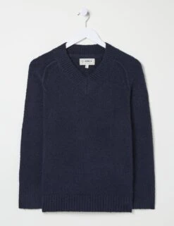 Cotton Blend V-Neck Bouclé Jumper 24 Cotton Blend V-Neck Bouclé Jumper -Cyberjammies Store cotton blend v neck boucl jumper 9