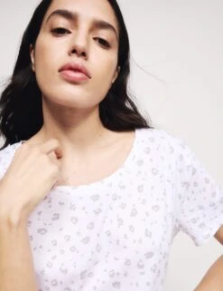 Cotton Modal Animal Print Short Nightdress 20 Cotton Modal Animal Print Short Nightdress -Cyberjammies Store cotton modal animal print short nightdress 8