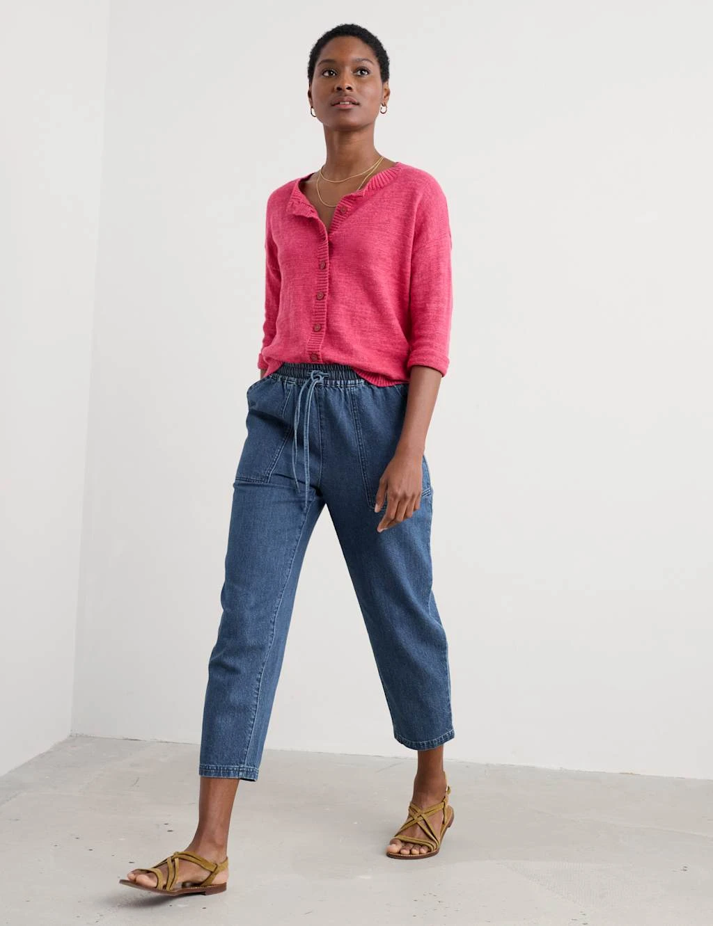 Cotton Rich Cardigan With Linen 5 Cotton Rich Cardigan With Linen - Image 5