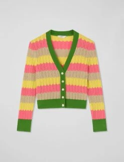 Cotton Rich Colour Block Pointelle Cardigan -Cyberjammies Store cotton rich colour block pointelle cardigan 6