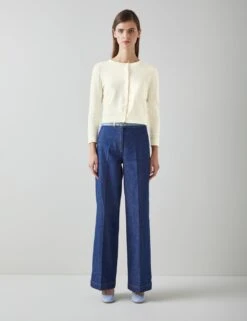 Cotton Rich Crew Neck Button Front Cardigan -Cyberjammies Store cotton rich crew neck button front cardigan 7