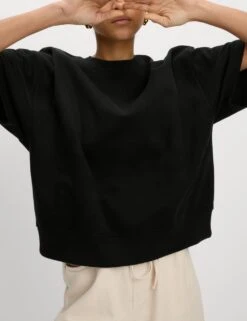 Cotton Rich Crew Neck Cropped Sweatshirt -Cyberjammies Store cotton rich crew neck sweatshirt