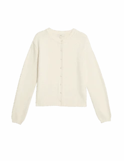 Cotton Rich Embellished Crew Neck Cardigan -Cyberjammies Store cotton rich embellished crew neck cardigan