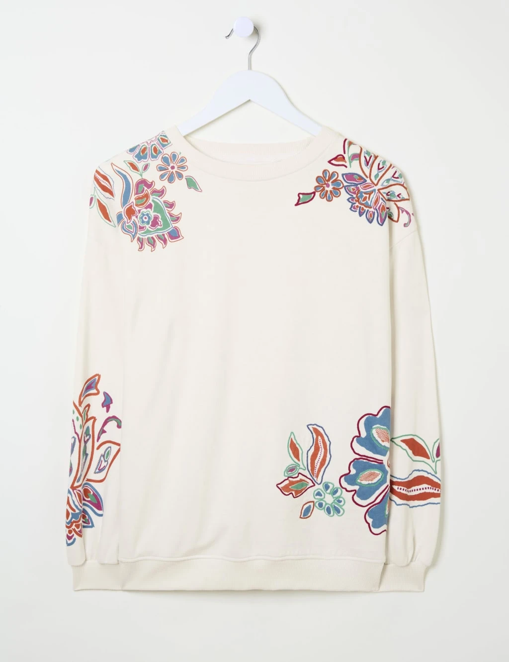 Cotton Rich Embroidered Crew Neck Sweatshirt 6 Cotton Rich Embroidered Crew Neck Sweatshirt - Image 6