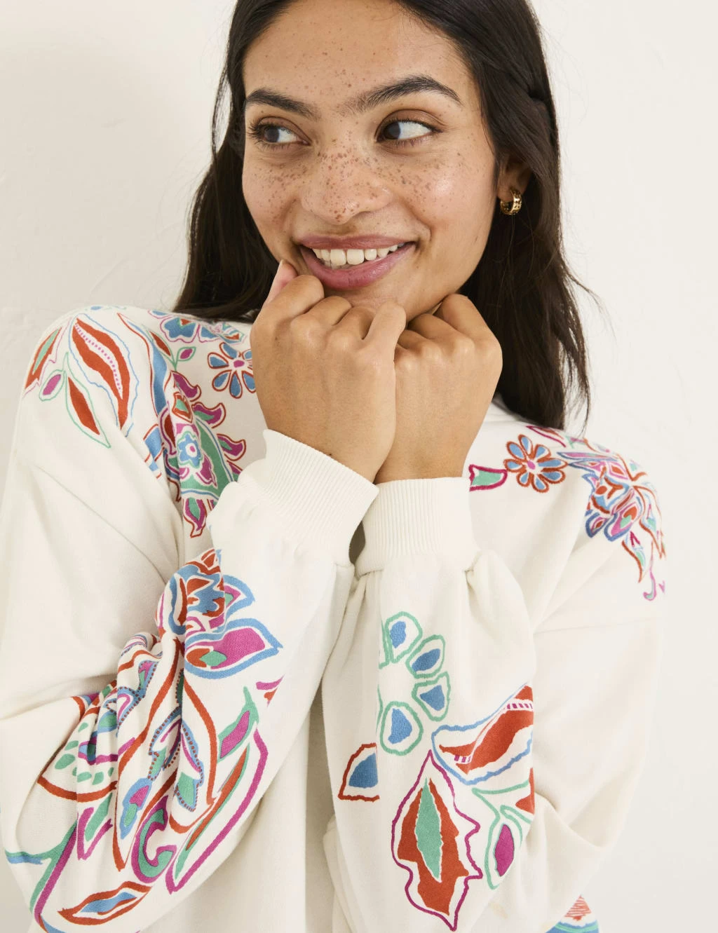 Cotton Rich Embroidered Crew Neck Sweatshirt 8 Cotton Rich Embroidered Crew Neck Sweatshirt - Image 8