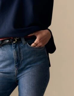 Cotton Rich High Waisted Flared Jeans -Cyberjammies Store cotton rich high waisted flared jeans 8