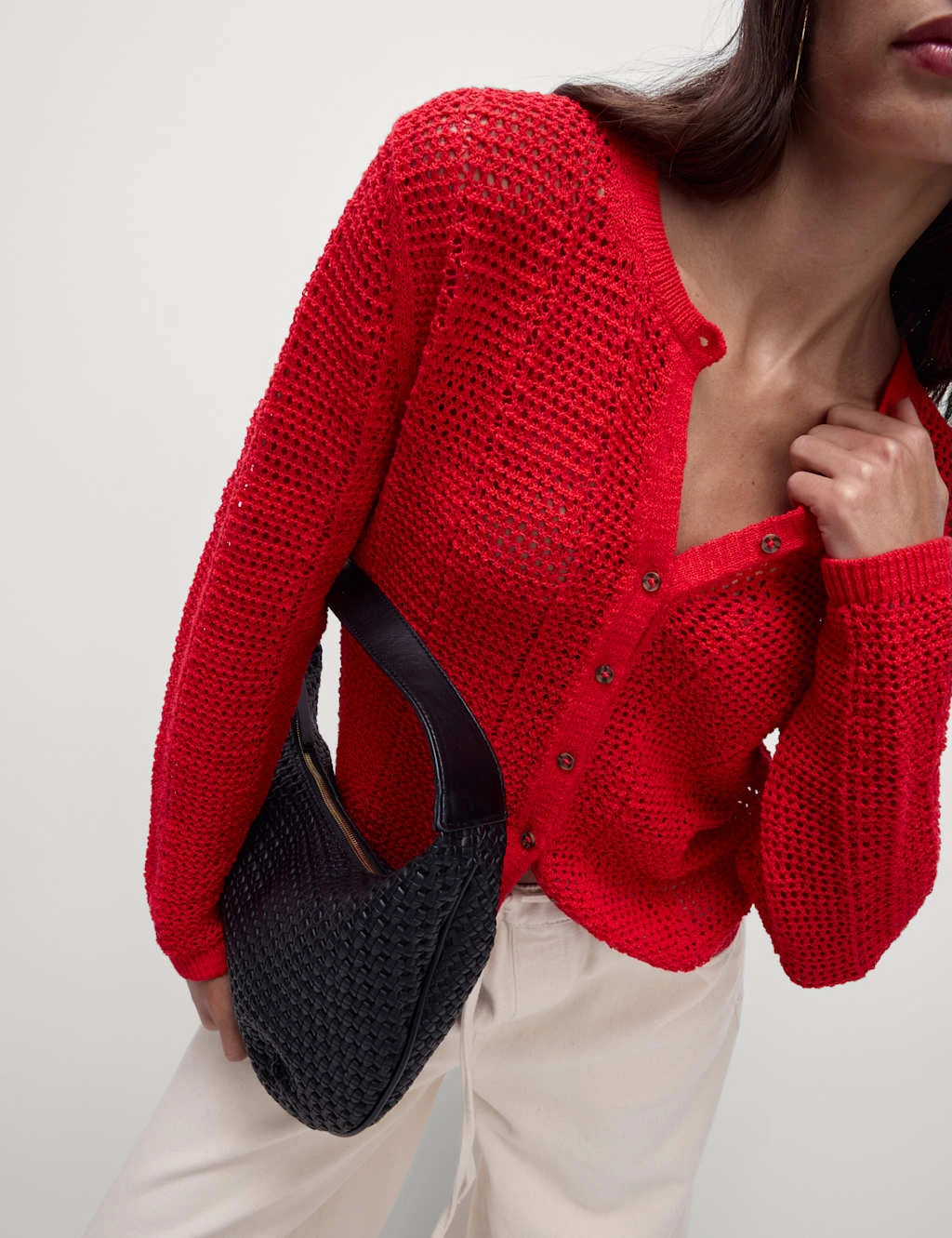 Cotton Rich Open Stitch Cropped Cardigan 8 Cotton Rich Open Stitch Cropped Cardigan - Image 8