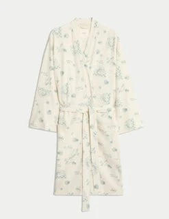 Cotton Rich Printed Waffle Dressing Gown -Cyberjammies Store cotton rich printed waffle dressing gown 10