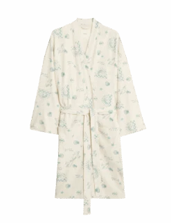 Cotton Rich Printed Waffle Dressing Gown -Cyberjammies Store cotton rich printed waffle dressing gown