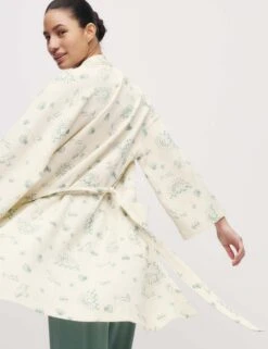 Cotton Rich Printed Waffle Dressing Gown -Cyberjammies Store cotton rich printed waffle dressing gown 8