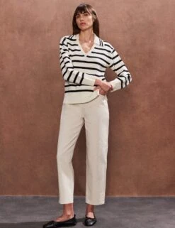 Cotton Rich Striped Collared Relaxed Jumper 11 Cotton Rich Striped Collared Relaxed Jumper -Cyberjammies Store cotton rich striped collared relaxed jumper 5