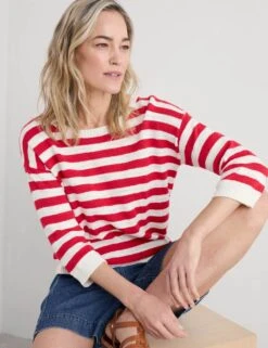 Cotton Rich Striped Jumper With Linen -Cyberjammies Store cotton rich striped jumper with linen 8