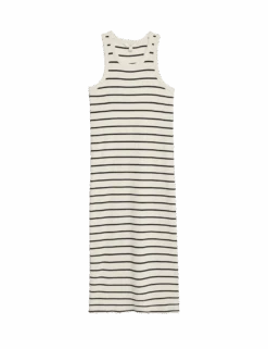 Cotton Rich Striped Midi Column Dress -Cyberjammies Store cotton rich striped midi column dress