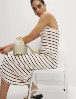 Cotton Rich Striped Midi Column Dress -Cyberjammies Store cotton rich striped midi column dress 7