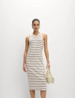 Cotton Rich Striped Midi Column Dress -Cyberjammies Store cotton rich striped midi column dress 9