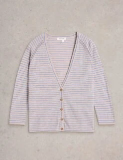WHITE STUFF Cotton Rich Striped V-neck Cardigan -Cyberjammies Store cotton rich striped v neck cardigan 7