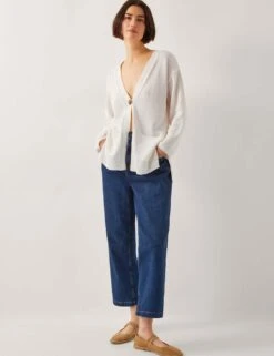 MONSOON Cotton Rich Textured V-Neck Cardigan -Cyberjammies Store cotton rich textured v neck cardigan 5