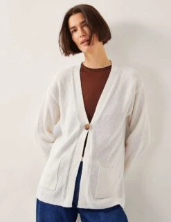 MONSOON Cotton Rich Textured V-Neck Cardigan -Cyberjammies Store cotton rich textured v neck cardigan 9