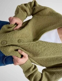 Cotton Rich Textured V-Neck Relaxed Cardigan -Cyberjammies Store cotton rich textured v neck relaxed cardigan 11