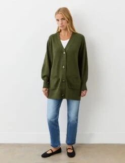 Cotton Rich V-Neck Button Front Cardigan -Cyberjammies Store cotton rich v neck button front cardigan 10