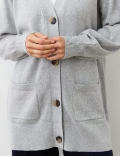 Cotton Rich V-Neck Button Front Cardigan -Cyberjammies Store cotton rich v neck button front cardigan 5