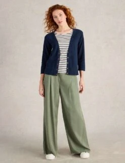 WHITE STUFF Cotton Rich V-Neck Cardigan -Cyberjammies Store cotton rich v neck cardigan 10