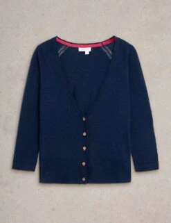 WHITE STUFF Cotton Rich V-Neck Cardigan -Cyberjammies Store cotton rich v neck cardigan 11