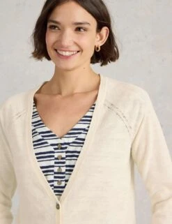 WHITE STUFF Cotton Rich V-Neck Cardigan -Cyberjammies Store cotton rich v neck cardigan 16