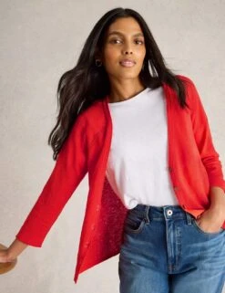 WHITE STUFF Cotton Rich V-Neck Cardigan -Cyberjammies Store cotton rich v neck cardigan 18