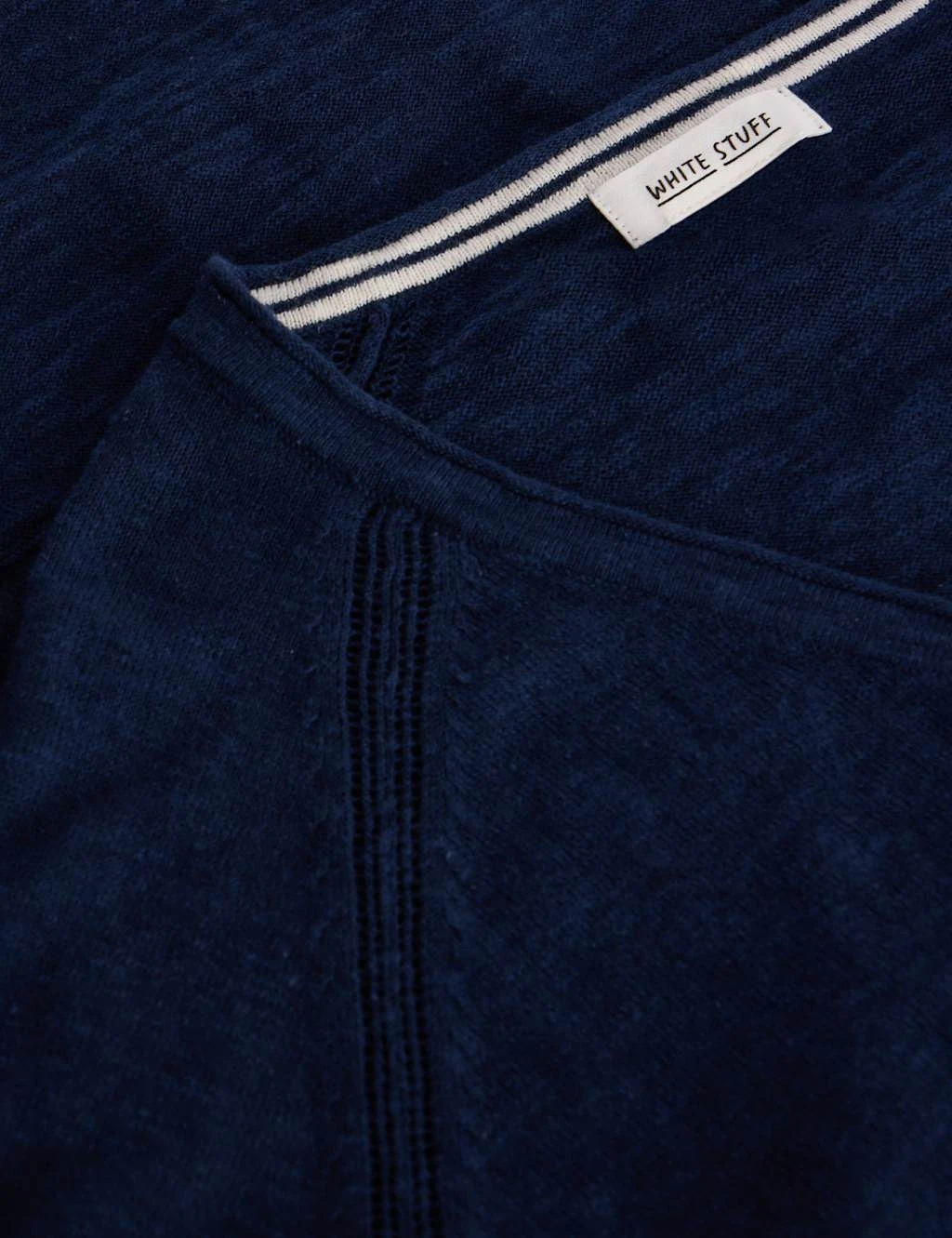 WHITE STUFF Cotton Rich V-Neck Jumper With Linen 11 WHITE STUFF Cotton Rich V-Neck Jumper With Linen - Image 11