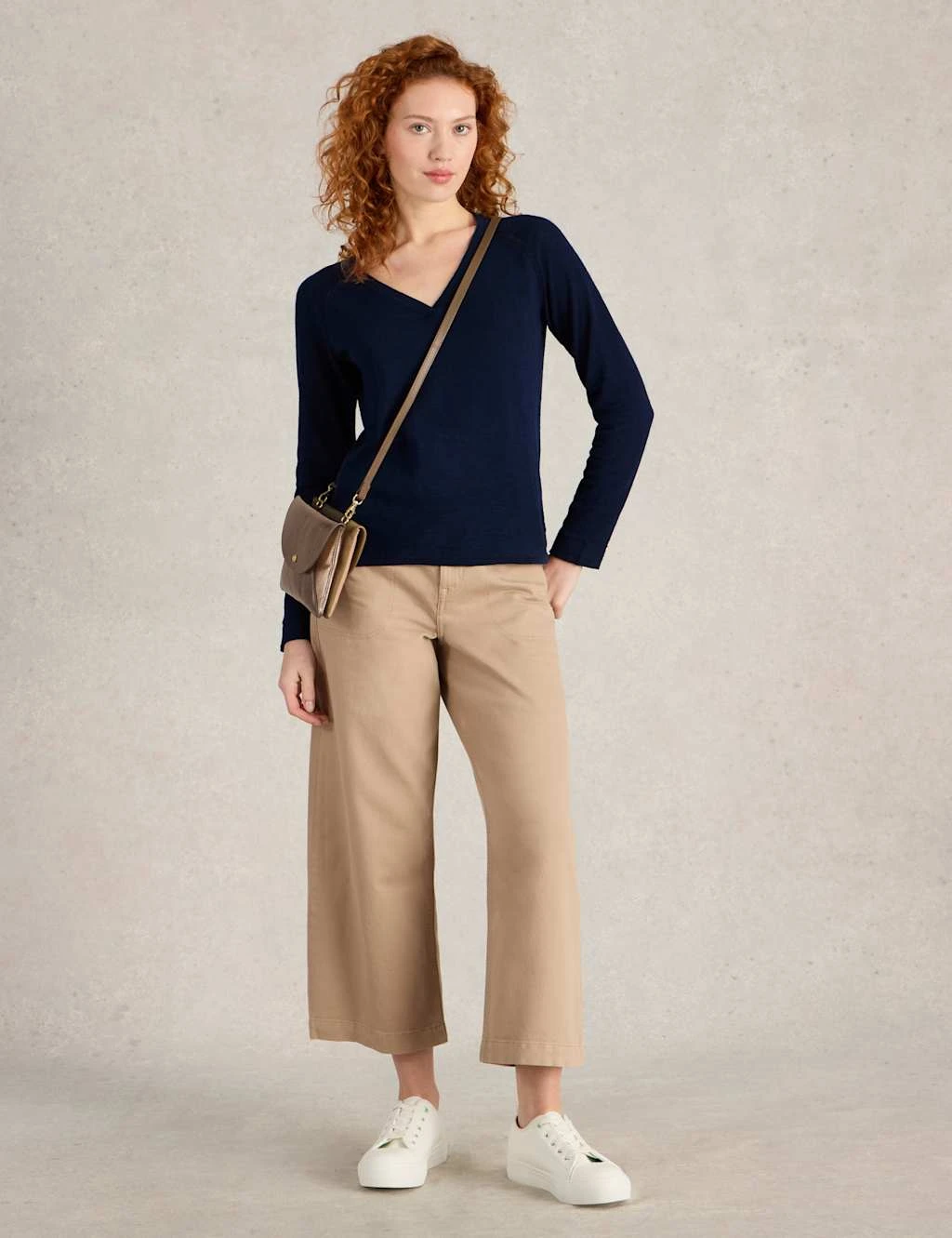 WHITE STUFF Cotton Rich V-Neck Jumper With Linen 12 WHITE STUFF Cotton Rich V-Neck Jumper With Linen - Image 12