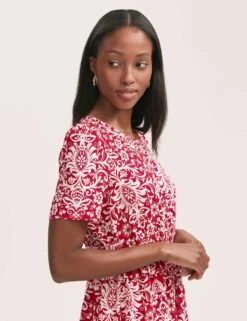 Crepe Printed Midi Tea Dress -Cyberjammies Store crepe printed midi tea dress 5