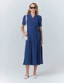 Ghost Crepe Spot Print Midaxi Wrap Tea Dress -Cyberjammies Store crepe spot print midaxi wrap tea dress 5