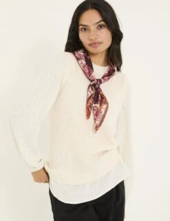 Crew Neck Layered Knitted Top -Cyberjammies Store crew neck layered knitted top 7