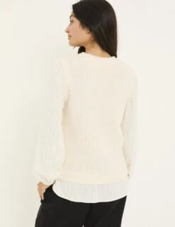 Crew Neck Layered Knitted Top -Cyberjammies Store crew neck layered knitted top 8