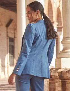 Denim Double Breasted Blazer -Cyberjammies Store denim double breasted blazer 7