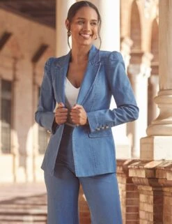 Denim Double Breasted Blazer -Cyberjammies Store denim double breasted blazer 9