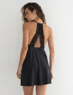 Pour Moi Dusk Satin Lace Trim Strappy Chemise -Cyberjammies Store dusk satin lace trim strappy chemise 18