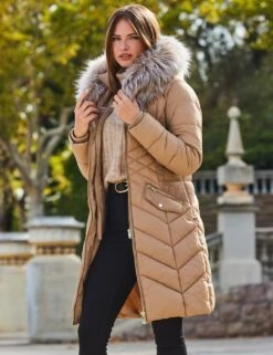 Faux Fur Padded Shawl Collar Puffer Coat -Cyberjammies Store faux fur padded shawl collar puffer coat 5