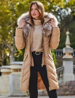 Faux Fur Padded Shawl Collar Puffer Coat -Cyberjammies Store faux fur padded shawl collar puffer coat 6